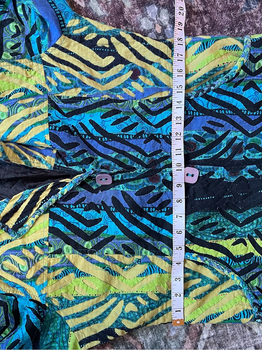 Womens Vintage Y2K Multicolor Quilted Patterned Jacket Size M - Picture 5 of 6